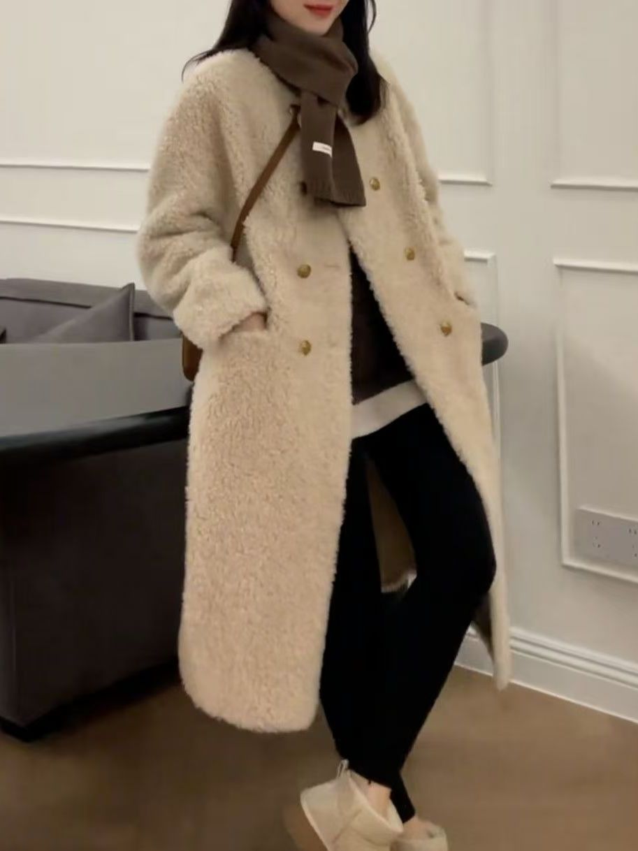 جاكيت فرو خروف متوسط الطول بمق - مراجعة Wool Coat Peacoat وسعره