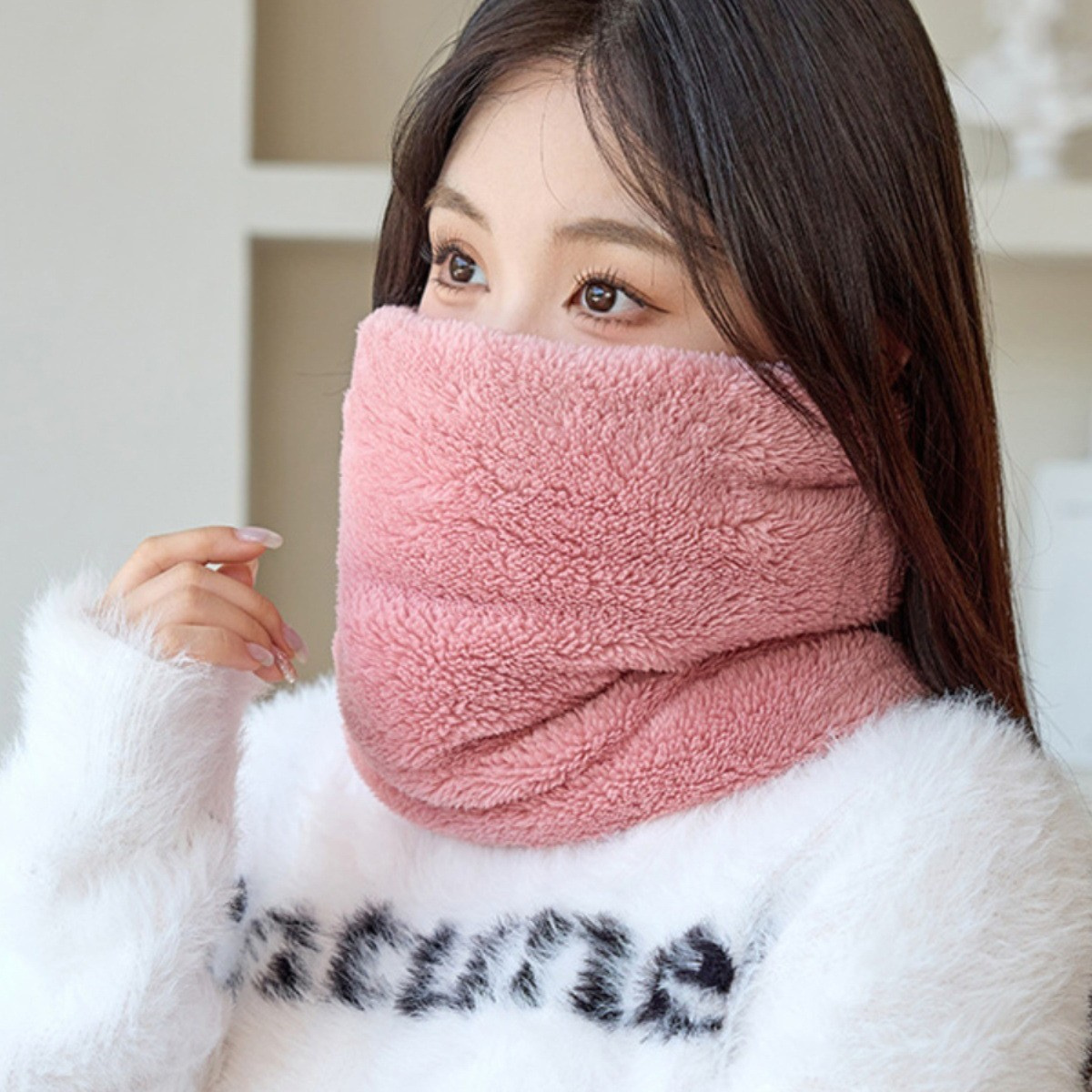جديد لون خالص مبطن بالصوف مقاو - مراجعة Neck Gaiter Fleece وسعره