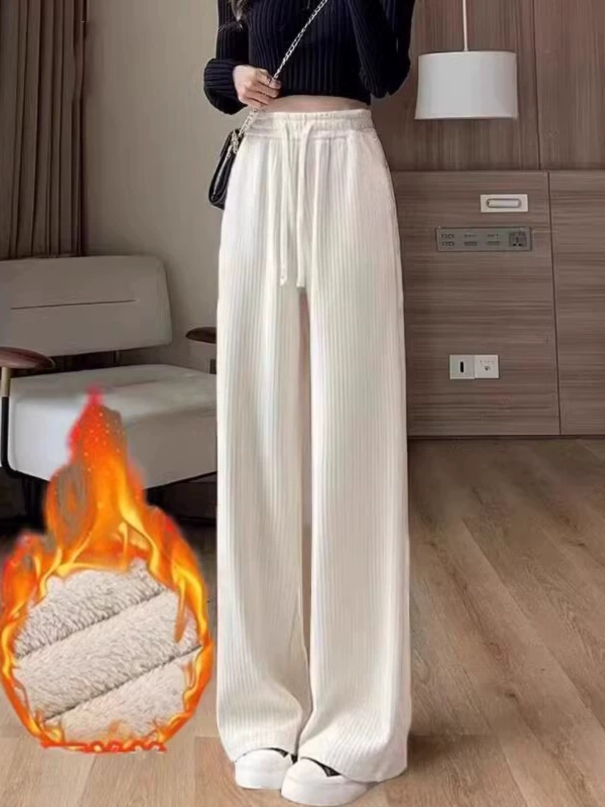 بنطلون نسائي واسع الساق من قما - مراجعة Corduroy Pant Warm وسعره