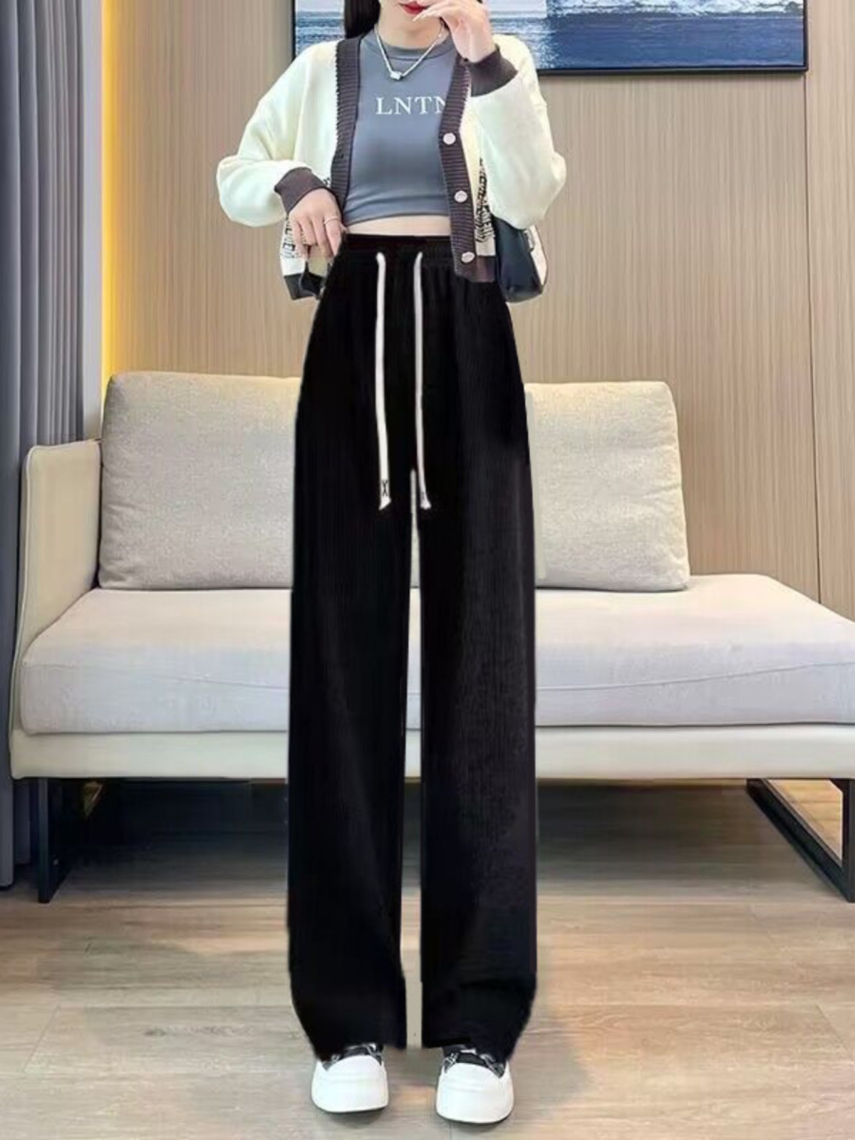 بنطلون نسائي واسع الساق من قما - مراجعة Corduroy Pant Warm وسعره