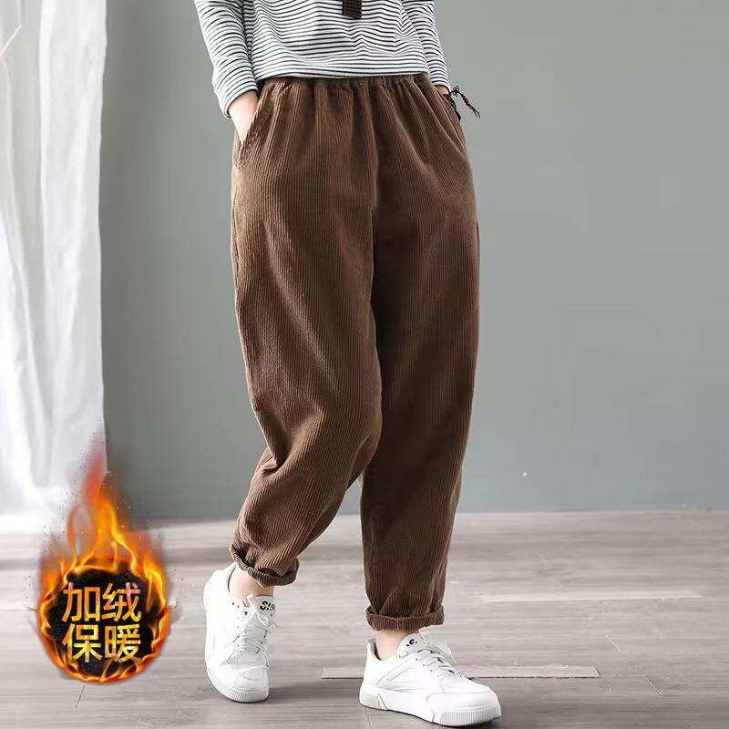 بنطلون هاريم نسائي من قماش الك - مراجعة Corduroy Pant Warm وسعره
