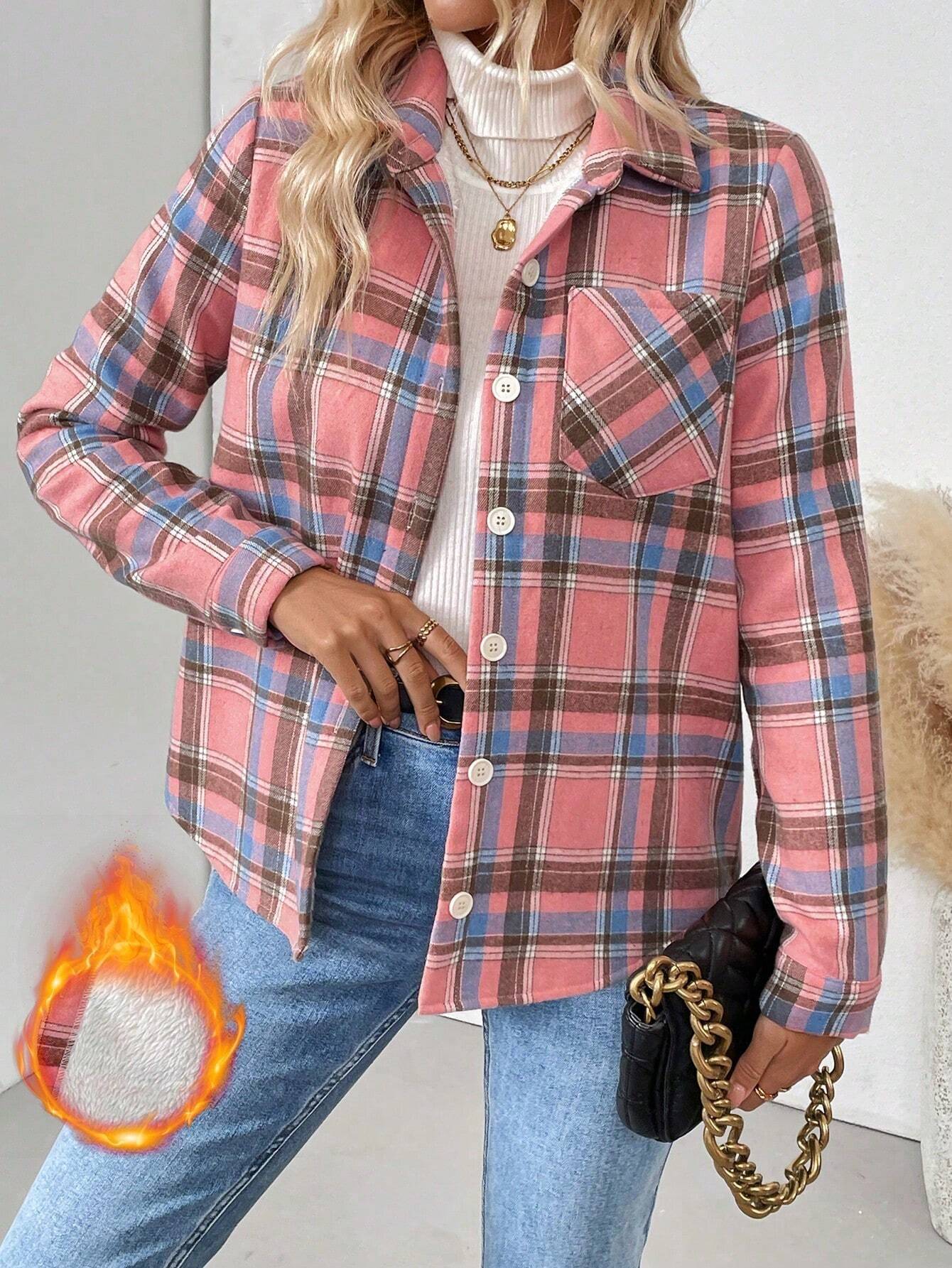 جاكيت قميص نسائي من الفلانيل ب - مراجعة Flannel Shirt Lined وسعره